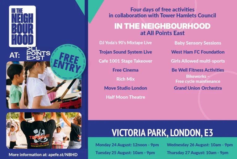 All Points East’s Free In The Neighbourhood Programme Returns To Victoria Park